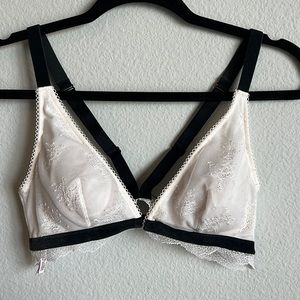 white bralette w black details